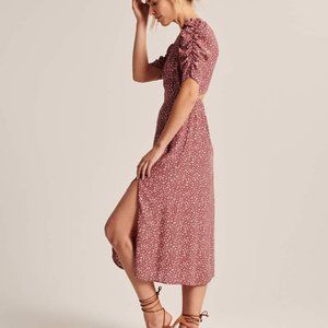 Cinched Sleeve Midi Dress 